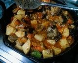 A picture of step 11 of Fry Aalo byngan ki bhaji.