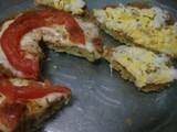 Pizzeta/hamburguesa con masa verde