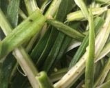 A picture of step 1 of Kurkuri Bhindi Fry/ Deep Fried Crunchy Okra slices.