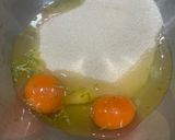 A picture of step 3 of Sweet tahini cake with tahini glaze.