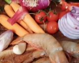 Une image de l'étape 9 de Gambas spaguetti a l'encre de seiche legumes d'été 🦐.