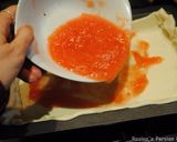 A picture of step 6 of Puff pastry pizza with Raisins & bell pepper.
