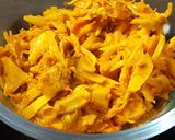 A picture of step 7 of Jackfruit dry veg.