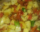 A picture of step 2 of Aloo mehti.