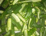 A picture of step 3 of Masala bhindi.