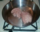 A picture of step 1 of Spaghetti squash and ground chicken explosion bowl.