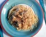 Foto del paso 9 de la receta: Spaghetti con salsa de pollo y champiñones