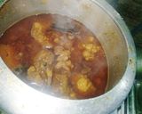 A picture of step 3 of Papaya mutton curry with Bengali style.