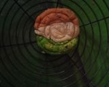 A picture of step 2 of Tri color chanar sandesh.