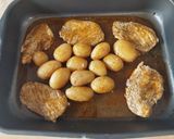 Foto del paso 6 de la receta: Filetes de jamón de cerdo con patatas al horno con sazonador