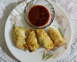 A picture of step 1 of Cheese&Egg Stuffed squid.