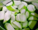 Hình bước làm 1 của món Canh chay đậu hủ nấu mướp và rau