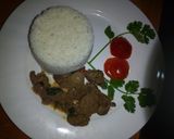 A picture of step 10 of Coconut rice with liver.