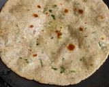 A picture of step 4 of Singhare flour paratha.