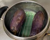 A picture of step 2 of Steamed Eggplants with Sonia’s Pesto.