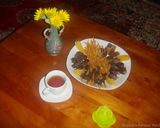 A picture of step 13 of Orange peels- dates and raisins chocolate candy.