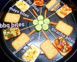 A picture of step 6 of Different flavored tuc bites.