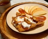 A picture of step 10 of WALNUT APPLE PARATHA WITH CARAMEL SAUCE & VANILLA ICE-CREAM.