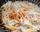 A picture of step 1 of Lauki and carrot kofta curry.