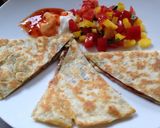 A picture of step 5 of Super-quick Basil and Parma Ham Quesadillas.