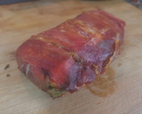 Foto del paso 7 de la receta: Pastel de salmón con pesto de espinacas y patatas a la menta