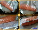 A picture of step 12 of Gajar Halwa with Gajar-Paneer Roll.