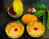 A picture of step 3 of No oil No boil Mango Oats Smoothie bowl.