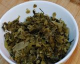 雪菜豆干炒毛豆的食譜步驟3照片