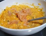 A picture of step 3 of Spanish omelette with sweet potato.