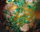 A picture of step 3 of Palak gosht.