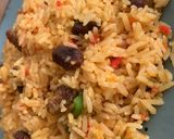 A picture of step 8 of Asun fried rice | goat meat rice.
