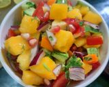 A picture of step 2 of Mango Salsa.