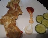 A picture of step 2 of Turkish egg sandwich.