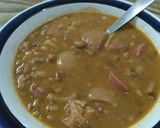 A picture of step 7 of Frijoles Charros.
