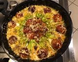 Une image de l'étape 11 de Fleurs de courgettes farcies aux crevettes tomates cerises noires et deux fromages.