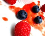 A picture of step 3 of Vegan Panna Cotta with Raspberry Sauce.