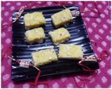 A picture of step 6 of Kesar Coconut Burfi.