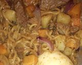 A picture of step 5 of Beef noodles.