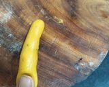 A picture of step 3 of Fafda Gujarati snack.