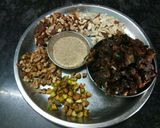A picture of step 1 of #bandhan# khajur ke dry fruits roll.