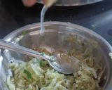 A picture of step 3 of Cucumber,Mint and Lemon grass Koshimbir with Tulsi leaves.