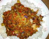 A picture of step 5 of White rice with pepper sauce.