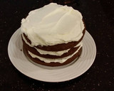 A picture of step 19 of Mocha Layer Cake with Whipped Mascarpone Cream and a Coffee Glaze Drizzle.