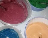 A picture of step 6 of Rainbow pound cake.