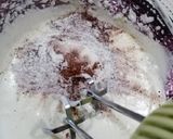A picture of step 4 of Brownie/chocolate sponge.