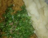 A picture of step 3 of Besan allu snacks.