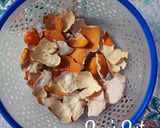 A picture of step 2 of Sun dried Grapefruit Peels.