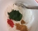 A picture of step 2 of Multi grain stuffed spinach chilla.
