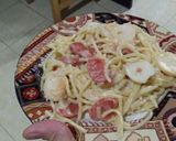 Foto langkah ke 5 dari resep Spagheti Cream Cheese #BikinRamadanBerkesan #30DaysChallenge.