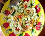 A picture of step 2 of Cucumber salad nd My Crazy salad dressing.
